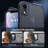 FLLAO Mat Coque Compatible avec iPhone XR et 2 Pièces Protection Verre Trempé,Protection Antichoc Qualité Militaire,Anti-Jauniss