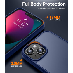 FLLAO Coque pour iPhone 13/iPhone 14 6,1 Pouces, avec 2 Pièces de Verre Trempé, Militaire Étui Antichoc Antirayures, Housse de T