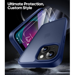 FLLAO Coque pour iPhone 13/iPhone 14 6,1 Pouces, avec 2 Pièces de Verre Trempé, Militaire Étui Antichoc Antirayures, Housse de T