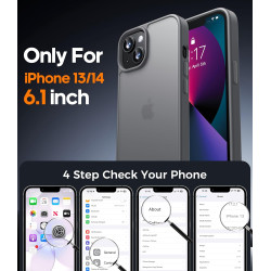 FLLAO Coque pour iPhone 13/iPhone 14 6,1 Pouces, avec 2 Pièces de Verre Trempé, Militaire Étui Antichoc Antirayures, Housse de T