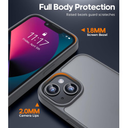 FLLAO Coque pour iPhone 13/iPhone 14 6,1 Pouces, avec 2 Pièces de Verre Trempé, Militaire Étui Antichoc Antirayures, Housse de T