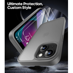 FLLAO Coque pour iPhone 13/iPhone 14 6,1 Pouces, avec 2 Pièces de Verre Trempé, Militaire Étui Antichoc Antirayures, Housse de T