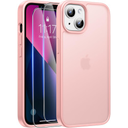 FLLAO Coque pour iPhone 13/iPhone 14 6,1 Pouces, avec 2 Pièces de Verre Trempé, Militaire Étui Antichoc Antirayures, Housse de T