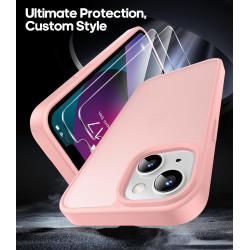 FLLAO Coque pour iPhone 13/iPhone 14 6,1 Pouces, avec 2 Pièces de Verre Trempé, Militaire Étui Antichoc Antirayures, Housse de T