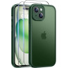 FLLAO Coque pour iPhone 15 avec 2 Pièces de Verre Trempé, Militaire Étui de Mince Bumper Housse, Silicone en Gel TPU Souple Comp