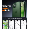 FLLAO Coque pour iPhone 15 avec 2 Pièces de Verre Trempé, Militaire Étui de Mince Bumper Housse, Silicone en Gel TPU Souple Comp