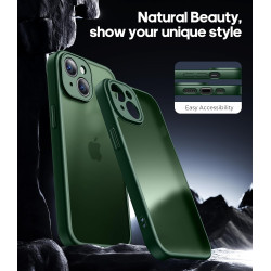 FLLAO Coque pour iPhone 15 avec 2 Pièces de Verre Trempé, Militaire Étui de Mince Bumper Housse, Silicone en Gel TPU Souple Comp