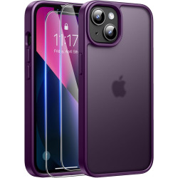 FLLAO Coque pour iPhone 13/iPhone 14 6,1 Pouces, avec 2 Pièces de Verre Trempé, Militaire Étui Antichoc Antirayures, Housse de T