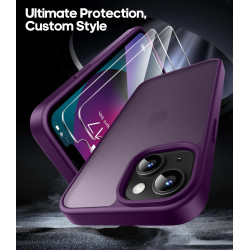 FLLAO Coque pour iPhone 13/iPhone 14 6,1 Pouces, avec 2 Pièces de Verre Trempé, Militaire Étui Antichoc Antirayures, Housse de T
