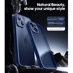 FLLAO Coque pour iPhone 15 avec 2 Pièces de Verre Trempé, Militaire Étui de Mince Bumper Housse, Silicone en Gel TPU Souple Comp
