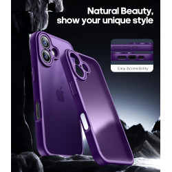 FLLAO Coque pour iPhone 16 avec 2 Pièces de Verre Trempé, Militaire Étui de Mince Bumper Housse, Silicone en Gel TPU Souple Comp