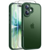 FLLAO Coque pour iPhone 17 avec 2 Pièces de Verre Trempé, Militaire Étui de Mince Bumper Housse, Silicone en Gel TPU Souple Comp