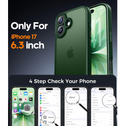 FLLAO Coque pour iPhone 17 avec 2 Pièces de Verre Trempé, Militaire Étui de Mince Bumper Housse, Silicone en Gel TPU Souple Comp