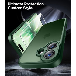 FLLAO Coque pour iPhone 17 avec 2 Pièces de Verre Trempé, Militaire Étui de Mince Bumper Housse, Silicone en Gel TPU Souple Comp