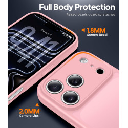 FLLAO Coque pour iPhone 17 Pro avec 2 Pièces de Verre Trempé, Militaire Étui de Mince Bumper Housse, Silicone en Gel TPU Souple 