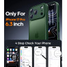 FLLAO Coque pour iPhone 17 Pro avec 2 Pièces de Verre Trempé, Militaire Étui de Mince Bumper Housse, Silicone en Gel TPU Souple 