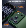 FLLAO Coque pour iPhone 17 Pro avec 2 Pièces de Verre Trempé, Militaire Étui de Mince Bumper Housse, Silicone en Gel TPU Souple 