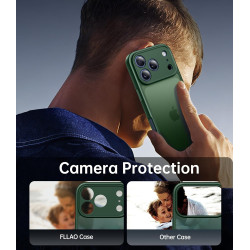 FLLAO Coque pour iPhone 17 Pro avec 2 Pièces de Verre Trempé, Militaire Étui de Mince Bumper Housse, Silicone en Gel TPU Souple 