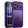 FLLAO Coque pour iPhone 17 Pro avec 2 Pièces de Verre Trempé, Militaire Étui de Mince Bumper Housse, Silicone en Gel TPU Souple 