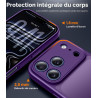 FLLAO Coque pour iPhone 17 Pro avec 2 Pièces de Verre Trempé, Militaire Étui de Mince Bumper Housse, Silicone en Gel TPU Souple 