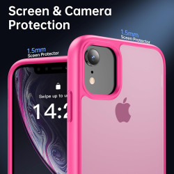FLLAO Mat Coque Compatible avec iPhone XR et 2 Pièces Protection Verre Trempé,Protection Antichoc Qualité Militaire,Anti-Jauniss