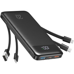 Charmast Batterie Externe 20000mAh, 22.5W Power Bank Charge Rapide avec câbles intégrés, 6 Sorties et 4 Entrées pour iPhone 17 1