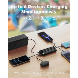 Charmast Batterie Externe 20000mAh, 22.5W Power Bank Charge Rapide avec câbles intégrés, 6 Sorties et 4 Entrées pour iPhone 17 1