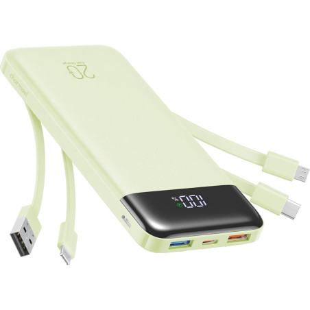 Charmast Batterie Externe 20000mAh, 22.5W Power Bank Charge Rapide avec câbles intégrés, 6 Sorties et 4 Entrées pour iPhone 17 1