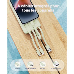 Charmast Batterie Externe 20000mAh, 22.5W Power Bank Charge Rapide avec câbles intégrés, 6 Sorties et 4 Entrées pour iPhone 17 1