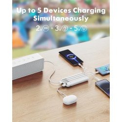 Charmast Batterie Externe 20000mAh, 22.5W Power Bank Charge Rapide avec câbles intégrés, 6 Sorties et 4 Entrées pour iPhone 17 1