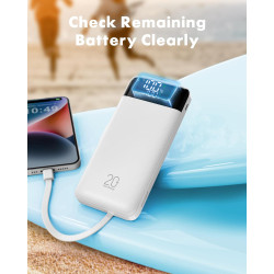 Charmast Batterie Externe 20000mAh, 22.5W Power Bank Charge Rapide avec câbles intégrés, 6 Sorties et 4 Entrées pour iPhone 17 1