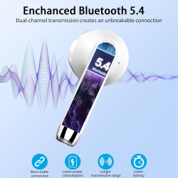 Drsaec ecouteurs bleutooth sans fil, écouteurs bleutooth 5.4, 2026 écouteurs sans fil avec 4 enc réduction de bruit mic, ip7 éta