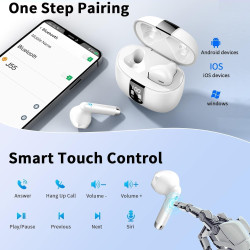 Drsaec ecouteurs bleutooth sans fil, écouteurs bleutooth 5.4, 2026 écouteurs sans fil avec 4 enc réduction de bruit mic, ip7 éta