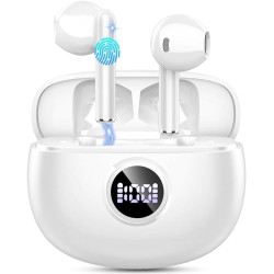 Drsaec ecouteurs bleutooth sans fil, écouteurs bleutooth 5.3, 2026 écouteurs sans fil avec 4 enc réduction de bruit mic, ip7 éta