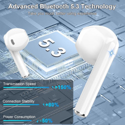 Drsaec ecouteurs bleutooth sans fil, écouteurs bleutooth 5.3, 2026 écouteurs sans fil avec 4 enc réduction de bruit mic, ip7 éta