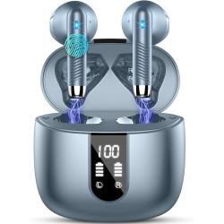 Drsaec ecouteurs bleutooth sans fil, écouteurs bleutooth 5.4, 2026 écouteurs sans fil avec 4 enc réduction de bruit mic, ip7 éta