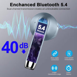 Drsaec ecouteurs bleutooth sans fil, écouteurs bleutooth 5.4, 2026 écouteurs sans fil avec 4 enc réduction de bruit mic, ip7 éta