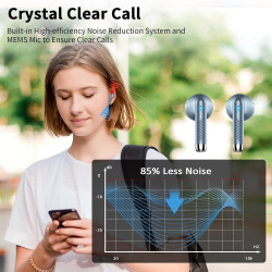 Drsaec ecouteurs bleutooth sans fil, écouteurs bleutooth 5.4, 2026 écouteurs sans fil avec 4 enc réduction de bruit mic, ip7 éta