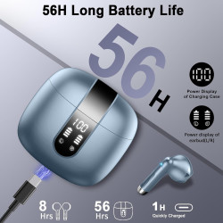 Drsaec ecouteurs bleutooth sans fil, écouteurs bleutooth 5.4, 2026 écouteurs sans fil avec 4 enc réduction de bruit mic, ip7 éta