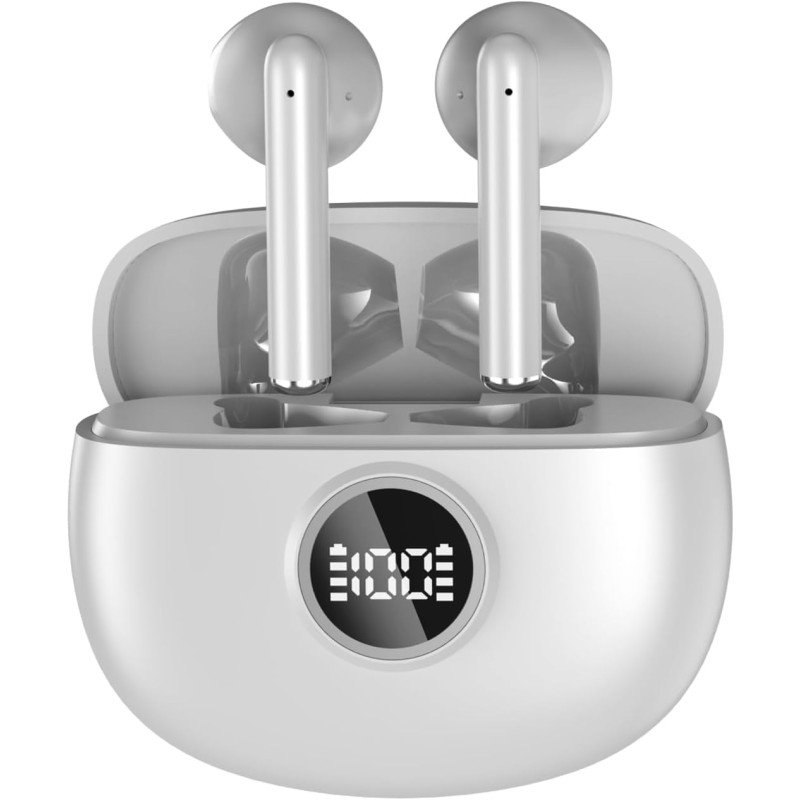 Drsaec ecouteurs bleutooth sans fil, écouteurs bleutooth 5.3, 2026 écouteurs sans fil avec 4 enc réduction de bruit mic, ip7 éta