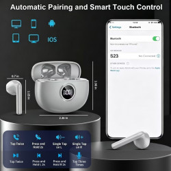 Drsaec ecouteurs bleutooth sans fil, écouteurs bleutooth 5.3, 2026 écouteurs sans fil avec 4 enc réduction de bruit mic, ip7 éta