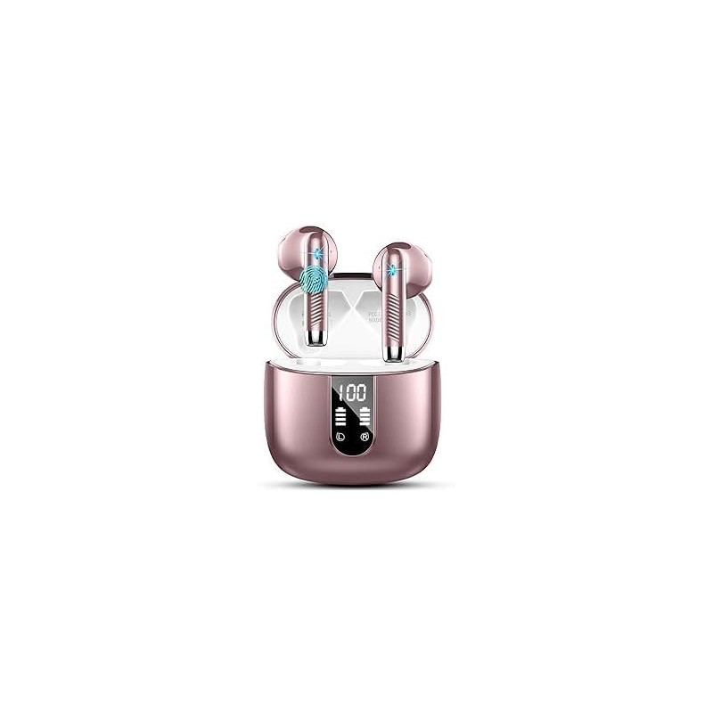 Drsaec ecouteurs bleutooth sans fil, écouteurs bleutooth 5.4, 2026 écouteurs sans fil avec 4 enc réduction de bruit mic, ip7 éta
