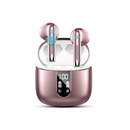Drsaec ecouteurs bleutooth sans fil, écouteurs bleutooth 5.4, 2026 écouteurs sans fil avec 4 enc réduction de bruit mic, ip7 éta