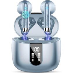 Drsaec ecouteurs bleutooth sans fil, écouteurs bleutooth 5.4, 2026 écouteurs sans fil avec 4 enc réduction de bruit mic, ip7 éta