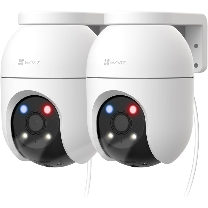 EZVIZ 5MP(3K) 2PK Caméra Surveillance WiFi Extérieure à 360° avec Suivi Auto-Zoom,Détection IA Humaine/Véhicule,Vision Nocturne 