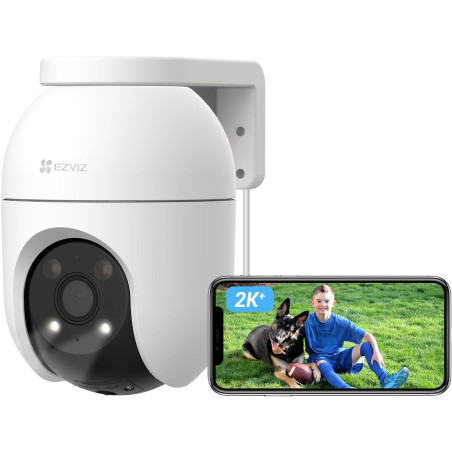 EZVIZ C8c 4MP Caméra Surveillance WiFi Extérieure à 360° avec Suivi Auto-Zoom, Détection de Forme Humaine/Véhicule, Vision Noctu