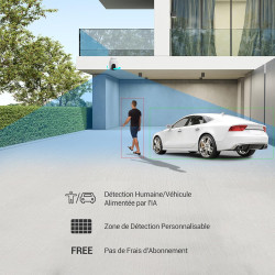 EZVIZ C8c 4MP Caméra Surveillance WiFi Extérieure à 360° avec Suivi Auto-Zoom, Détection de Forme Humaine/Véhicule, Vision Noctu