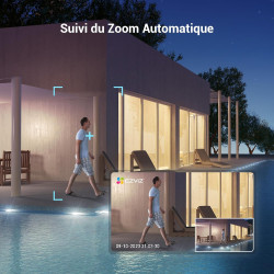 EZVIZ C8c 4MP Caméra Surveillance WiFi Extérieure à 360° avec Suivi Auto-Zoom, Détection de Forme Humaine/Véhicule, Vision Noctu