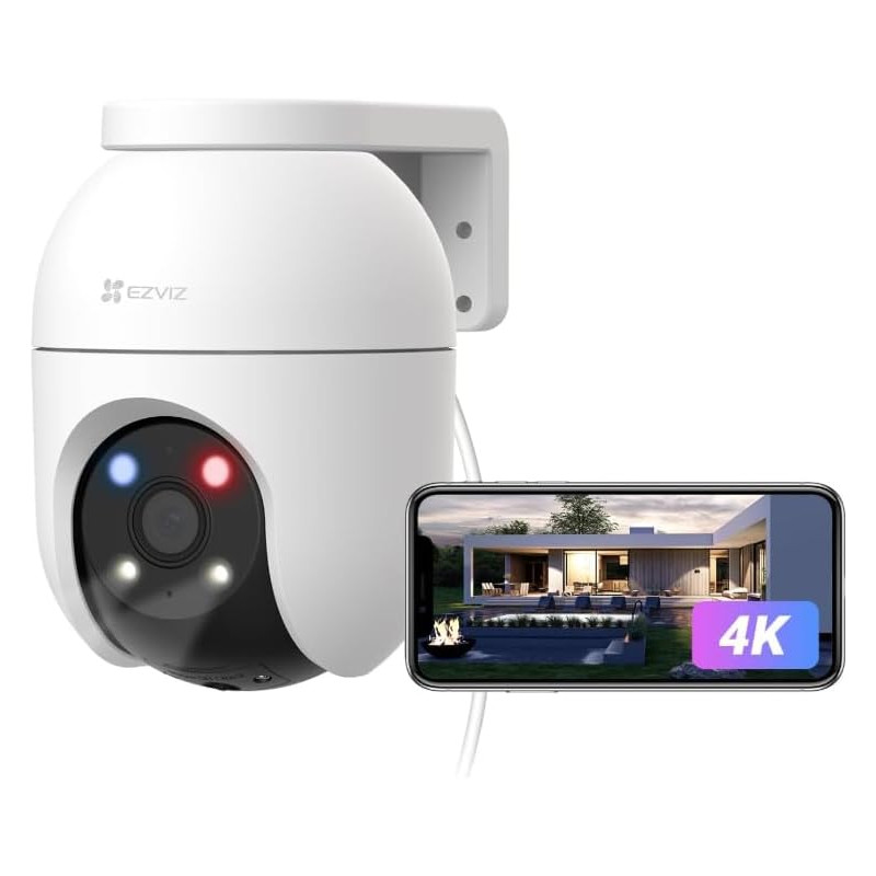 EZVIZ C8c 4K Camera Surveillance WiFi Extérieure à 360° avec Suivi Auto-Zoom, Détection de Forme Humaine/Véhicule, Vision Noctur