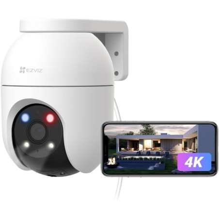 EZVIZ C8c 4K Camera Surveillance WiFi Extérieure à 360° avec Suivi Auto-Zoom, Détection de Forme Humaine/Véhicule, Vision Noctur